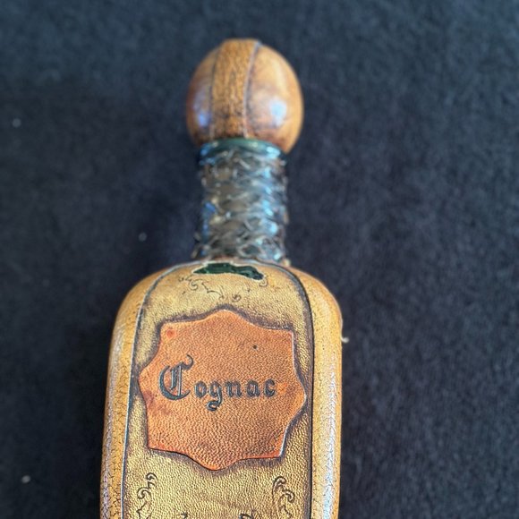 Vintage Italian Leather Wrapped Cognac Bottle - Picture 12 of 16